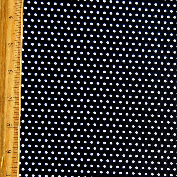White Pindots on Black Nylon Spandex Swimsuit Fabric