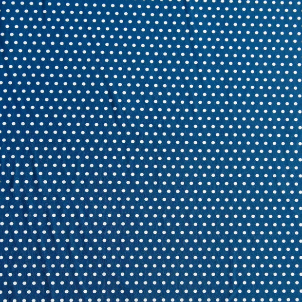 White Pindots on Admiral Blue Nylon Spandex Swimsuit Fabric
