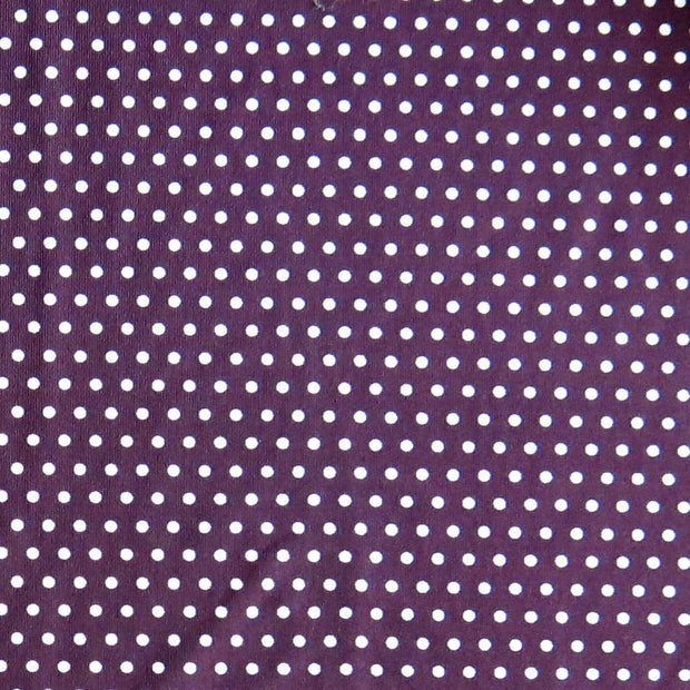White Pindots on Cherry Wine Nylon Spandex Swimsuit Fabric