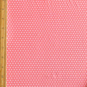 White Pindots on Coral Nylon Spandex Swimsuit Fabric - SECONDS