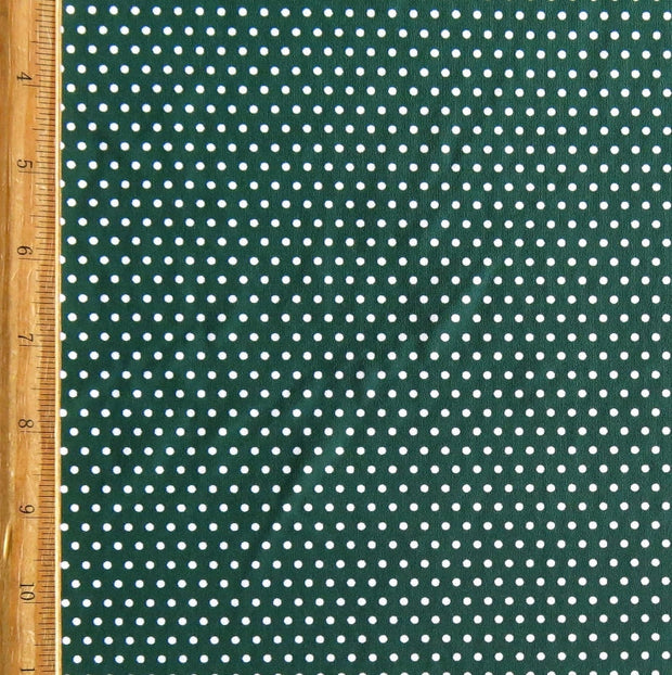 White Pindots on Hunter Nylon Spandex Swimsuit Fabric