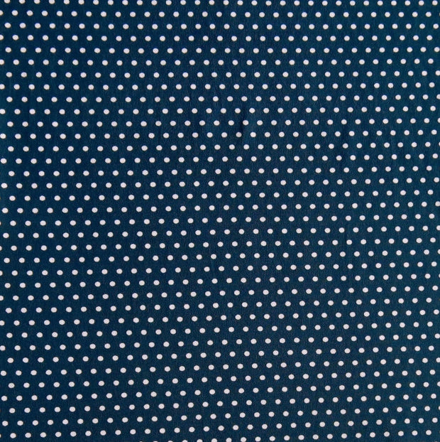 White Pindots on Navy Nylon Spandex Swimsuit Fabric
