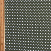 White Pindots on Olive Nylon Spandex Swimsuit Fabric