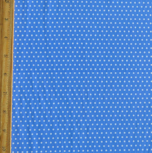 White Pindots on Periwinkle Blue Nylon Spandex Swimsuit Fabric