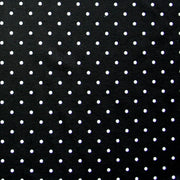 White Pin Dots on Black Nylon Lycra Swimsuit Fabric