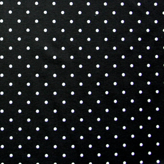 White Pin Dots on Black Nylon Lycra Swimsuit Fabric