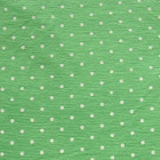 White Pin Dots on Kelly Green Knit Fabric