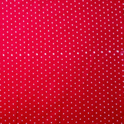 White Pin Dots on Red Cotton Knit Fabric - Seconds - Not Quite Perfect