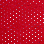 White Pin Dots on Red Cotton Knit Fabric