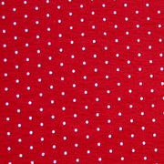 White Pin Dots on Red Cotton Knit Fabric - Seconds - Not Quite Perfect