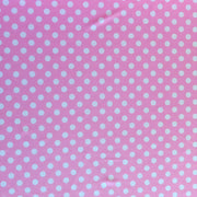 White Polka Dots on Bubblegum Pink Nylon Spandex Swimsuit Fabric