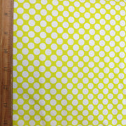 White Polka Dots on Bright Yellow Nylon Spandex Swimsuit Fabric