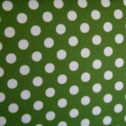 White Polka Dots on Forest Green Swimsuit Fabric