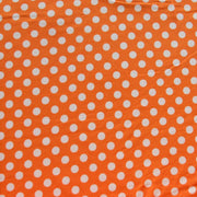 White Polka Dots on Pumpkin Orange Cotton Lycra Knit Fabric - 31" Remnant