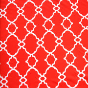 White Quatrefoil on Orange Nylon Lycra Swimsuit Fabric