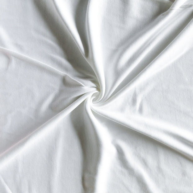 White Cotton Rib Knit Fabric