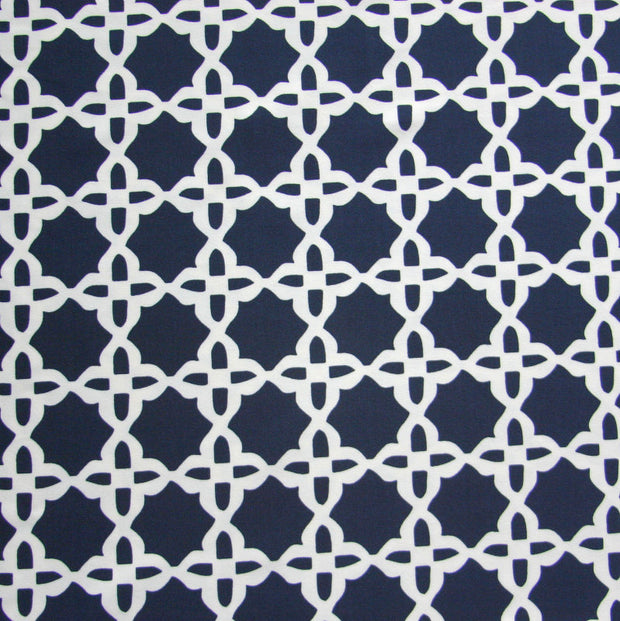 White Star Pattern on Dark Navy Nylon Lycra Swimsuit Fabric