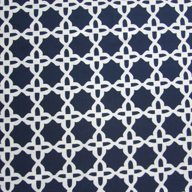 White Star Pattern on Dark Navy Nylon Lycra Swimsuit Fabric - 19" Remnant