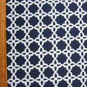 White Star Pattern on Dark Navy Nylon Lycra Swimsuit Fabric