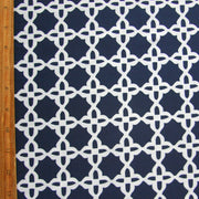 White Star Pattern on Dark Navy Nylon Lycra Swimsuit Fabric - 19" Remnant