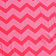 White Zig Zags on Fluorescent Orange Nylon Lycra Swimsuit Fabric
