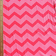 White Zig Zags on Fluorescent Orange Nylon Lycra Swimsuit Fabric