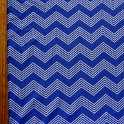 White Zig Zags on Royal Blue Nylon Lycra Swimsuit Fabric
