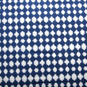 White Seismic Beads on Navy Nylon Lycra Swimsuit Fabric