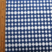 White Seismic Beads on Navy Nylon Lycra Swimsuit Fabric