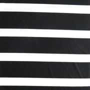 Wide Black Stripes on White Nylon Spandex Swimsuit Fabric