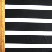 Wide Black Stripes on White Nylon Spandex Swimsuit Fabric