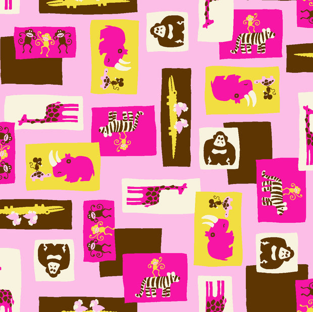 Wild Ones Cotton Interlock Fabric, Pink Colorway - 15 Yard Bolt