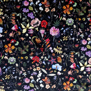 Wildflowers on Black Nylon Spandex Swimsuit Fabric