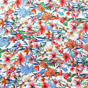 Wildflowers on White Nylon Spandex Swimsuit Fabric