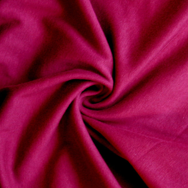 Wine Cotton Rib Knit Fabric