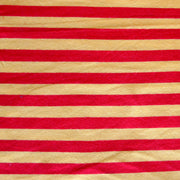 Yellow and Red 3/8" wide Stripe Cotton Lycra Knit Fabric