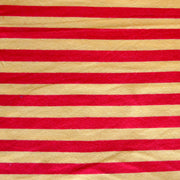 Yellow and Red 3/8" wide Stripe Cotton Lycra Knit Fabric