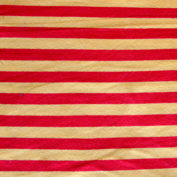 Yellow and Red 3/8" wide Stripe Cotton Lycra Knit Fabric