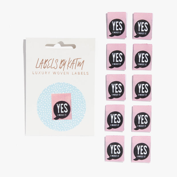 "Yes I Made It" 10 Pack Woven Labels by Kylie and the Machine