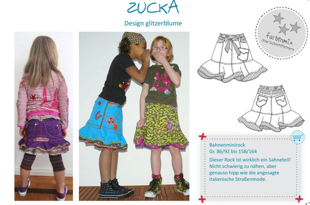 Zucka Mini Skirt Sewing Pattern by Farbenmix