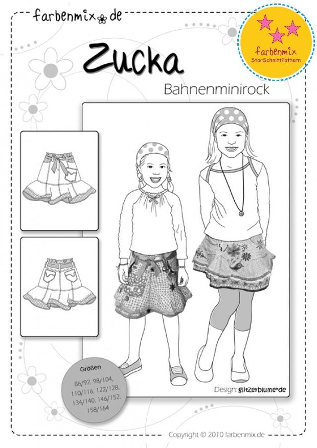 Zucka Mini Skirt Sewing Pattern by Farbenmix